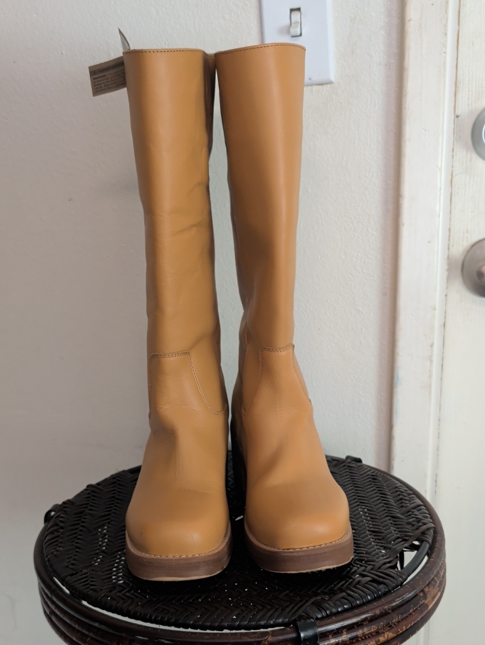 DINGO VAGABOND LEATHER TAN WOMEN'S WESTERN PLANTAIN BOOTS Size 7.5 NWT - Picture 6 of 12